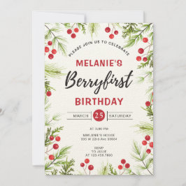 いちご1日のパーティー |最初のベリー 招待状