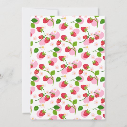 いちご1日のパーティー |最初のベリー 招待状 (裏面)