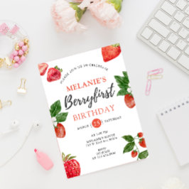 いちご1日のパーティー | Berry First Girl 招待状