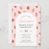いちご1日の誕生日パーティー 招待状 (正面)