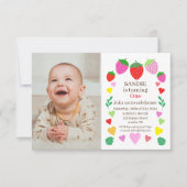 いちご1日の誕生日パーティー 招待状 (正面)