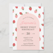 いちご1日の誕生日パーティー 招待状 (正面)