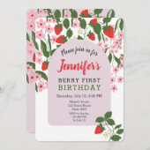 いちご1日の誕生日 招待状 (正面/裏面)