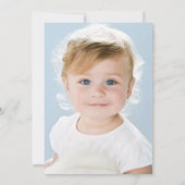 いちご1歳の誕生日 ベリーの最初の写真 ピンクの蝶ネクタイ 招待状 (裏面)