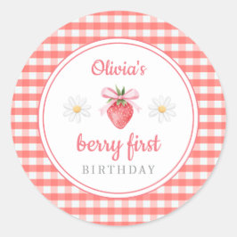 いちご1歳の誕生日 ベリー ファースト バースデー ラウンドシール