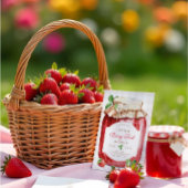 いちご1歳の誕生日、ベリー ファースト、ベリー ジャム 招待状