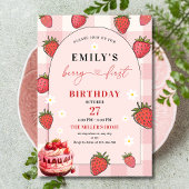 いちご1歳の誕生日 女子 誕生日 招待状