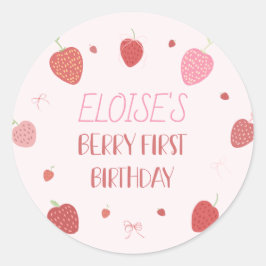 いちご1stベリーファースト誕生日ラウンドスティッカー ラウンドシール