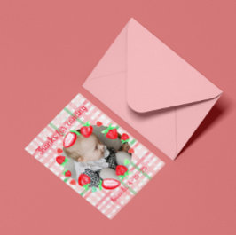 いちご1st誕生日パーティーベリー最初 サンキューカード