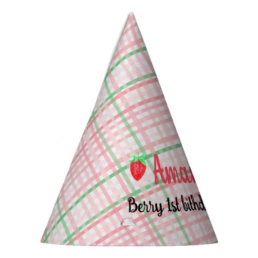 いちご1st誕生日パーティーベリー最初 パーティーハット (左)