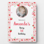 いちご1st誕生日パーティーベリー最初 フォトプラーク (正面)