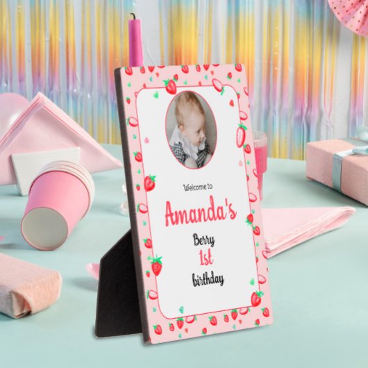 いちご1st誕生日パーティーベリー最初 フォトプラーク