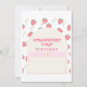 いちご1st誕生日パーティー最初の招待状 セーブザデート (正面)