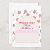 いちご1st誕生日パーティー最初の招待状 セーブザデート (正面/裏面)