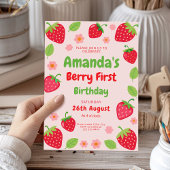 いちご1st誕生日パーティー、写真 招待状