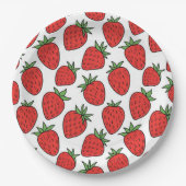いちご | おもしろいフルーツをテーマにしたパーティーデコール ペーパープレート (正面)