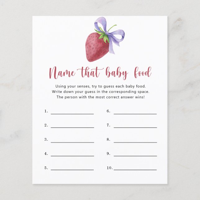 いちご – そのベビーフードシャワーゲーム (正面)