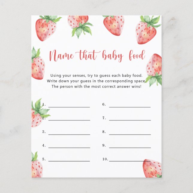 いちご – そのベビーフードシャワーゲーム (正面)