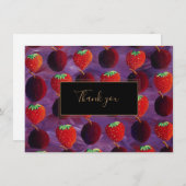 いちご と すもも の 赤い 実 謝謝 サンキューカード (正面/裏面)