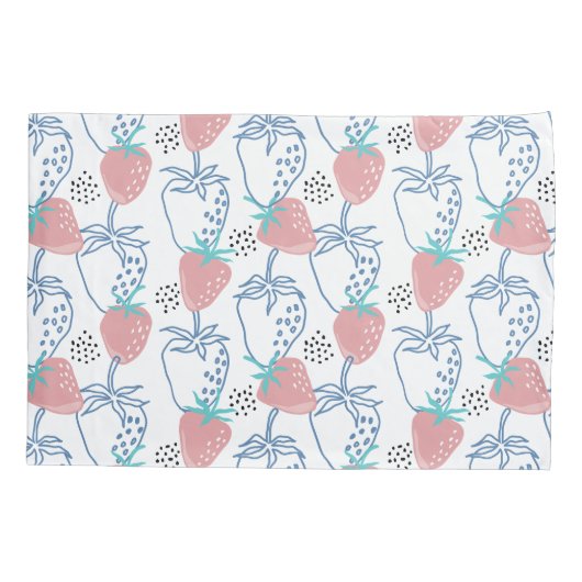 いちごٍの柄 枕カバー (裏面-左)