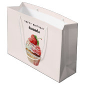 いちご カップケーキ スイート デザート 誕生日 ラージペーパーバッグ (裏面アングル)