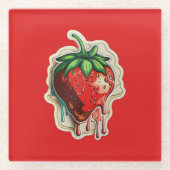 いちご ガラスコースター (正面)