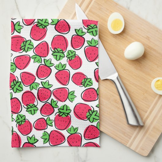 いちご キッチンタオル (四つ折り)