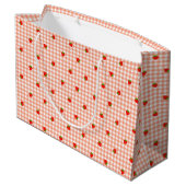 いちご　ギンガムチェック　サーモンピンク　  ラージペーパーバッグ (裏面アングル)