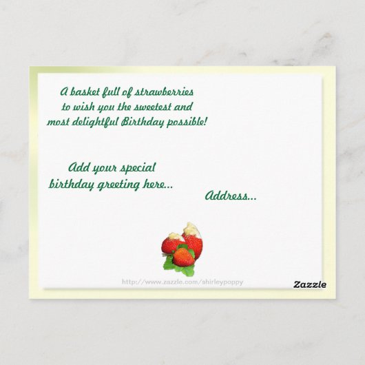 いちご~グランマザー誕生日葉書 ポストカード (裏面)
