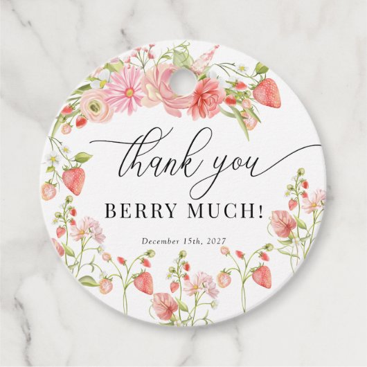 いちご | サマー ブライダル シャワー フェイバータグ (正面)