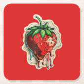いちご スクエアペーパーコースター (正面)