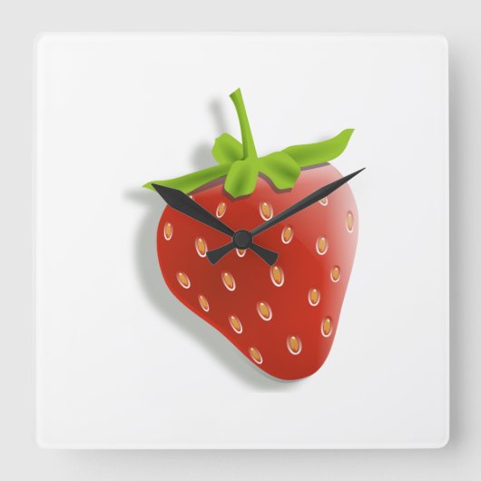 いちご スクエア壁時計 (正面)