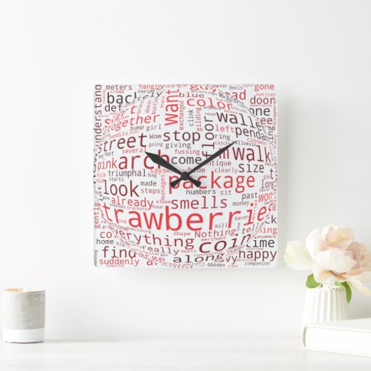 いちご スクエア壁時計 (ホーム)