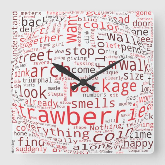 いちご スクエア壁時計 (正面)