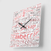 いちご スクエア壁時計 (傾斜)