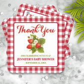 いちご テーマのベビーシャワー お礼 スクエアシール