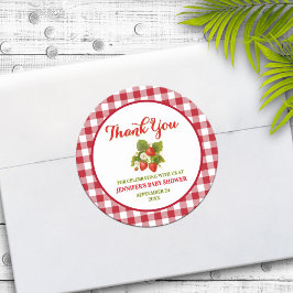 いちご テーマのベビーシャワー お礼 ラウンドシール