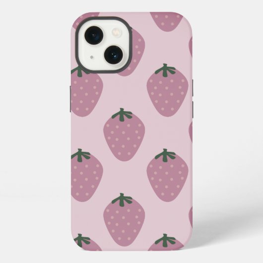 いちご, ピンク, 果物 iPhoneケース (裏面)