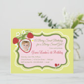 いちご | フォト誕生日招待状 招待状 (スタンド正面)
