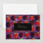 いちご プラム 赤い果物 ありがとう サンキューカード (正面/裏面)
