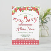 いちご、ベリー スウィート ベイビー シャワー 招待状 (スタンド正面)