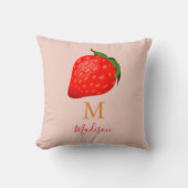 いちご |モノグラムイニシャル クッション (正面)