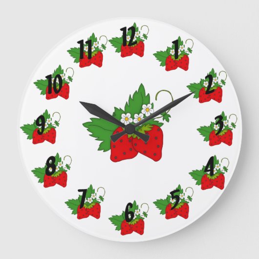 いちご ラージ壁時計 (正面)