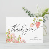 いちご | 夏のブライダルシャワー サンキューカード (スタンド正面)