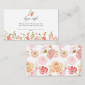 いちご |夏の赤ちゃんシャワーおむつラッフル エンクロージャーカード (正面/裏面)