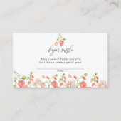 いちご |夏の赤ちゃんシャワーおむつラッフル エンクロージャーカード (正面)