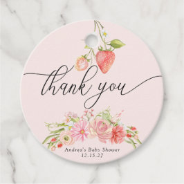 いちご |夏の赤ちゃんシャワー フェイバータグ