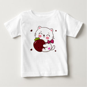 いちご+子猫+ベビーTシャツ 🍓 ベビーTシャツ
