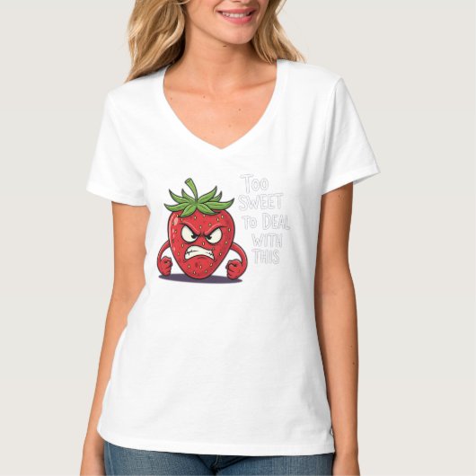 いちご「怒甘すぎてこれ扱えない」 Tシャツ (正面)