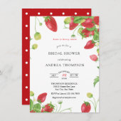 いちご | Sweet Bridal Showerのご招待 招待状 (正面/裏面)